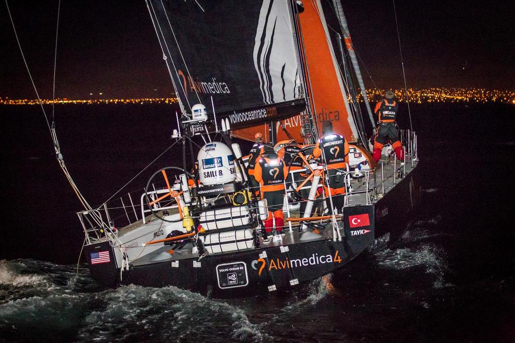 November 6th,2014. Team Alvimedica arrives to Cape Town in the middle of the night,fifth for Leg 1 after 26 days of sailing. ©  Ainhoa Sanchez/Volvo Ocean Race