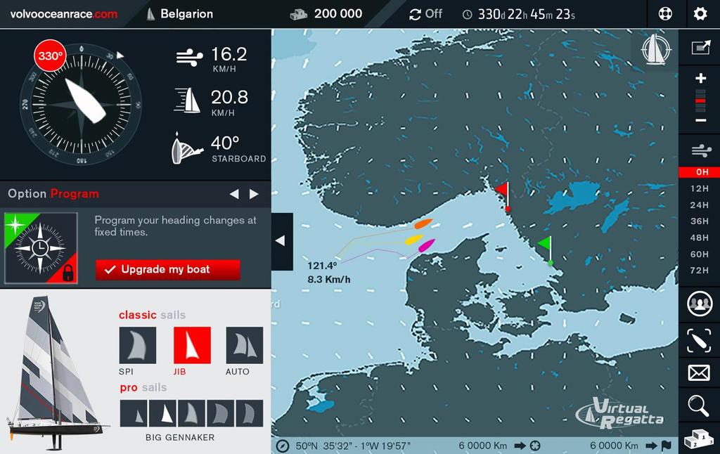 Volvo Ocean Race virtual game screen photo copyright Virtual Regatta taken at  and featuring the  class