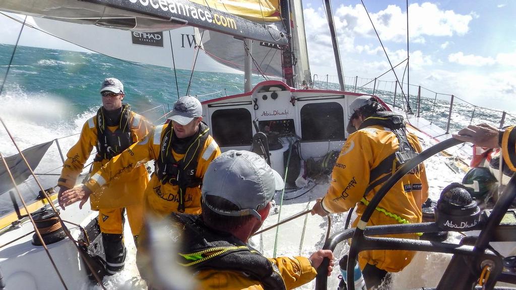 August 11, 2014. Round Britain Island Race Day 1 - OBR content Abu Dhabi Ocean Racing ©  Justin Chisholm / Abu Dhabi Ocean Racing http://www.volvooceanrace.com