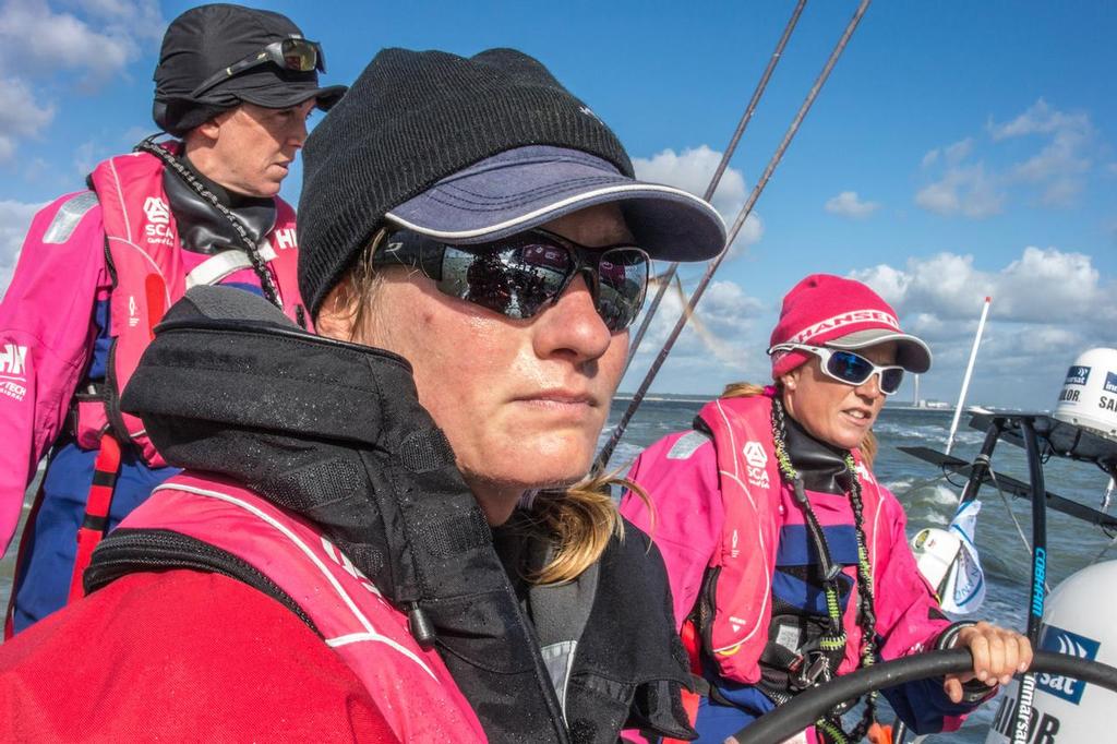 August 11, 2014. Round Britain Island Race Day 1 - OBR content Team SCA photo copyright Corinna Halloran - Volvo Ocean Race http://www.volvooceanrace.com taken at  and featuring the  class