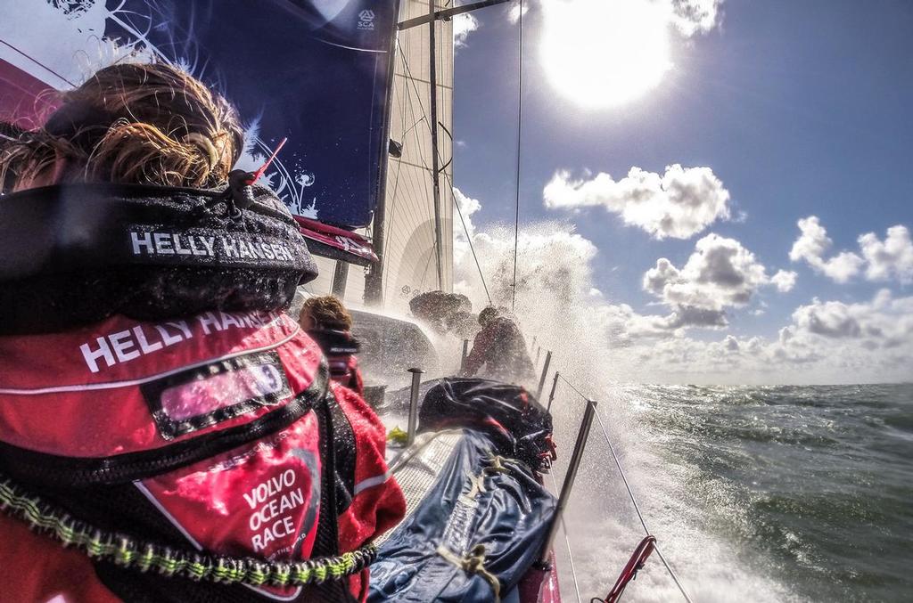 August 11, 2014. Round Britain Island Race Day 1 - OBR content Team SCA © Corinna Halloran - Volvo Ocean Race http://www.volvooceanrace.com