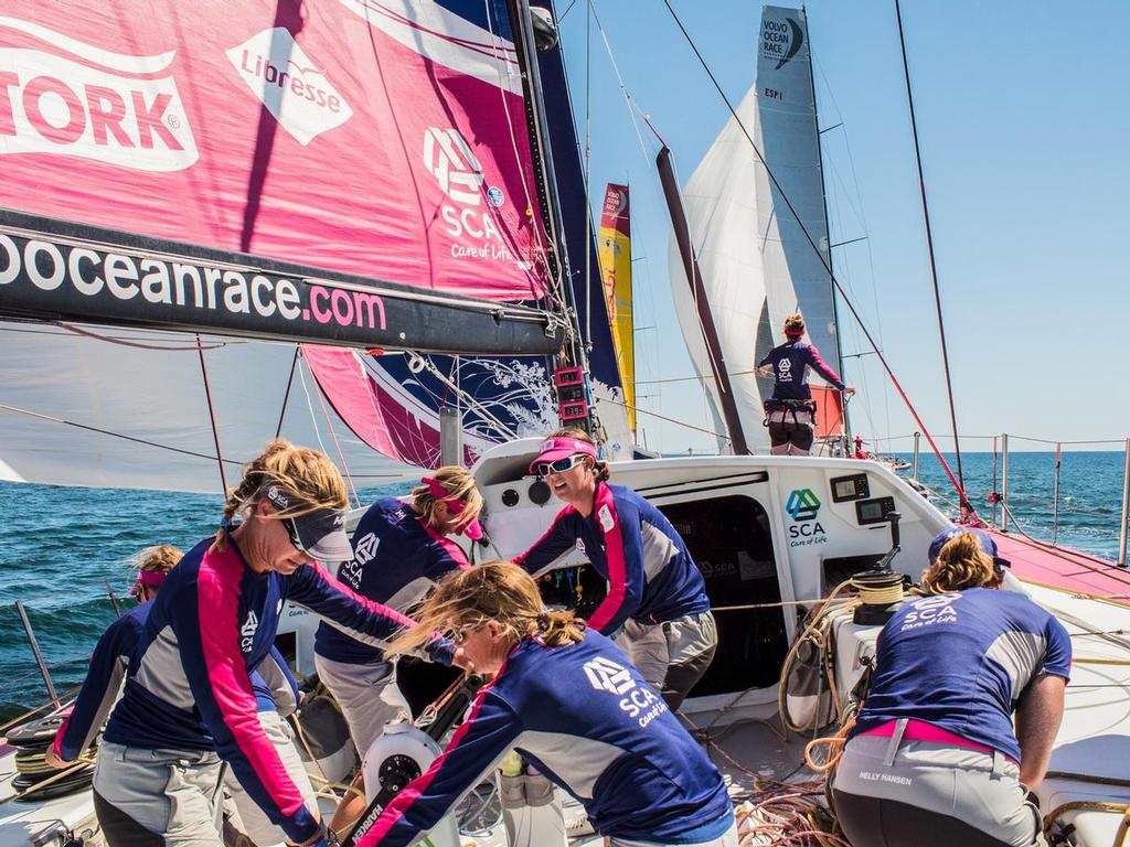 September, 2014. Leg 0 from onboard Team SCA. © Yann Riou / Dongfeng Race Team