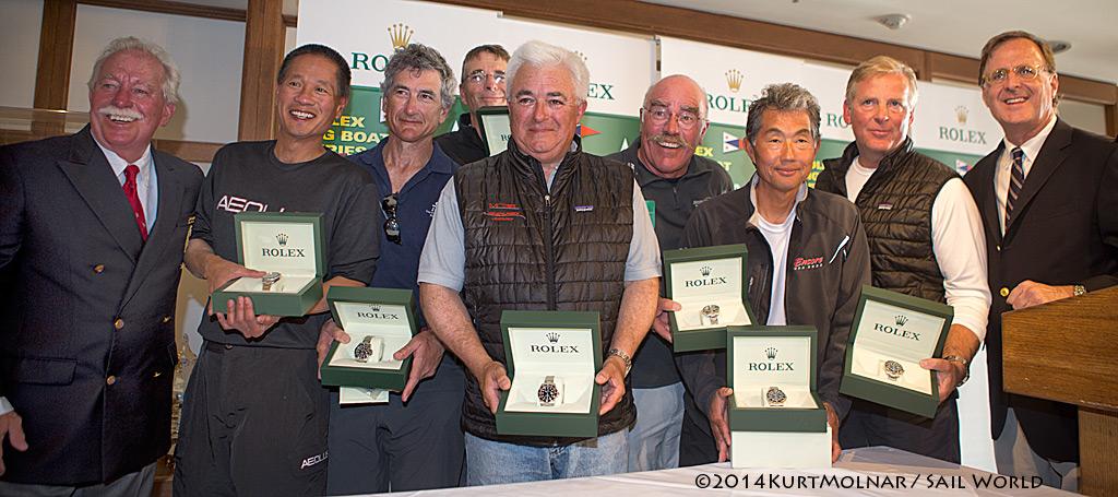 Winners and their Awards - 2014 Rolex Big Boat Series, San Francisco - Final Day © Kurt Molnar