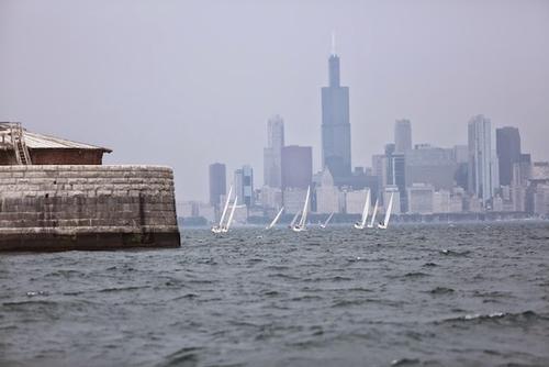 Last mark rounded. Three Crib Fiasco 2014-Lake Michigan Beneteau Cup © Mike Thoney Photography