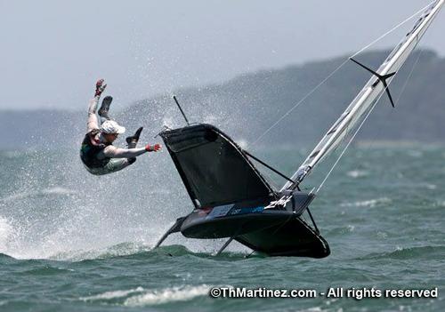 Thrills and spills during the Moth World Championships. - 2015 Moth World Championship © Thierry Martinez/International Moth Class http://www.moth-sailing.org