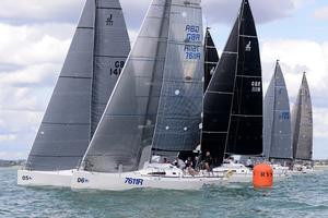 J/111 SHMOKIN JOE leading off start at J/111 Worlds off Cowes photo copyright  Rick Tomlinson http://www.rick-tomlinson.com taken at  and featuring the  class