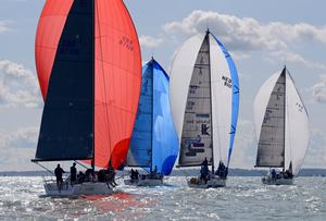 Icarus, Shmokin Joe, Xcentric Ripper, J Lance 2014 J111 World Championship Cowes Isle of Wight England. 23 August 2014 Race 8,9 & 10 photo copyright  Rick Tomlinson http://www.rick-tomlinson.com taken at  and featuring the  class