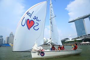 Organiser Spinnaker flying high o the boats - 3rd Asia Pacific Student Cup 2014 photo copyright Howie Choo taken at  and featuring the  class