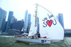 Low Wen Chun and Team leading down wind - 3rd Asia Pacific Student Cup photo copyright Howie Choo taken at  and featuring the  class