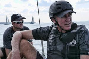 Emirates Airline's Gary Chapman - Emirates Team New Zealand racing on day 3 of Act 6 of the Extreme Sailing Series in Istanbul, Turkey photo copyright Hamish Hooper/Emirates Team NZ http://www.etnzblog.com taken at  and featuring the  class