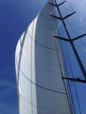 Mast stepping and sail fitting - 60m Perini Navi Sloop, Perseus 3, in La Spezia, Italy photo copyright Doyle Sailmakers taken at  and featuring the  class