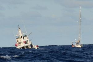 Yacht sinking - Rescue on The High Seas photo copyright pendanablog.com taken at  and featuring the  class