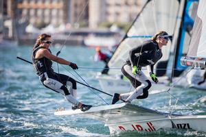 Meech and Maloney - 49er FX - NZL Sailing Team - Day 5, ISAF Sailing World - Santander photo copyright Yachting NZ/Sailing Energy http://www.sailingenergy.com/ taken at  and featuring the  class