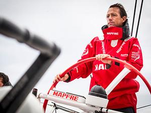 Iker Martinez at the helm. photo copyright  María Muiña / MAPFRE taken at  and featuring the  class