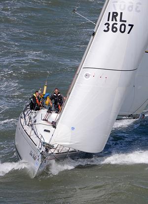 Eating up the miles: Liam Coyne and Brian Flahive on the First 36.7, Lula Belle  - Sevenstar Round Britain and Ireland Race 2014 photo copyright Rick Tomlinson / RORC http://www.rorc.org taken at  and featuring the  class