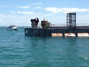 Barge sinks to form part of artificial reef. photo copyright 7News Brisbane taken at  and featuring the  class