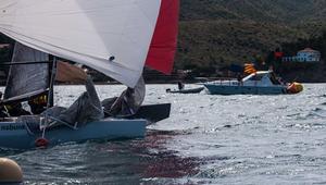 5.5m IC World Championship 2014 - Day 2, GER79 and NOR57 head to head photo copyright Pierpaolo Lafrancotti taken at  and featuring the  class