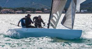 5.5m IC World Championship 2014 - Day 2, GER82 hoist photo copyright Pierpaolo Lafrancotti taken at  and featuring the  class