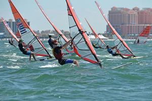 Racing close to the beach this week in Clearwater - 2014 RS:X Youth World Windsurfing Championship photo copyright Jay Ailworth taken at  and featuring the  class