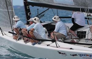 The Melges 32 Good Gear-Mac 2 works away from the start line. photo copyright Crosbie Lorimer http://www.crosbielorimer.com taken at  and featuring the  class