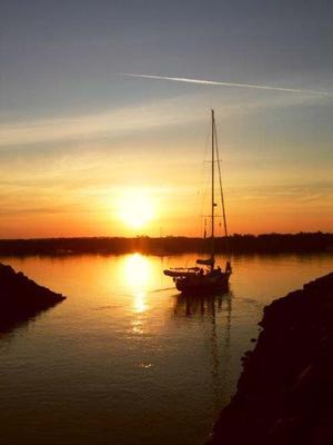 Alpheratz leaving Tipperary Waters at sunrise - 2014 World ARC photo copyright World Cruising Club http://www.worldcruising.com taken at  and featuring the  class