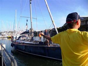 Andromeda locking out to the Start to Bali - 2014 World ARC photo copyright World Cruising Club http://www.worldcruising.com taken at  and featuring the  class