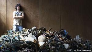 Boyan Slat with some of the ocean plastic his team have collected photo copyright TheOceanCleanUp.com taken at  and featuring the  class