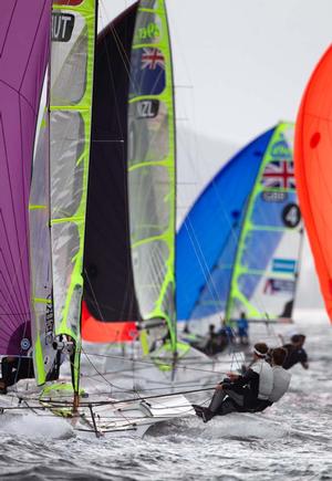 Day 3, Aquece Rio - International Sailing Regatta 2014 - 49er action photo copyright Ocean Images taken at  and featuring the  class