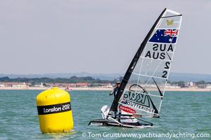 2014 International Moth World Championship - Nathan Outteridge photo copyright Tom Gruitt / yachtsandyachting.com taken at  and featuring the  class