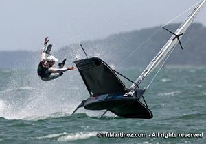 Thrills and spills during the Moth World Championships. - 2015 Moth World Championship photo copyright Thierry Martinez/International Moth Class http://www.moth-sailing.org taken at  and featuring the  class