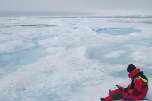 Nera sitting on the ice - Blue Planet Odyssey photo copyright Cornell Sailing Events taken at  and featuring the  class