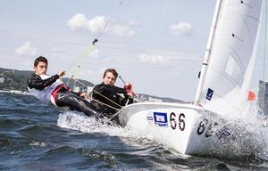 Omri Sela and Isaak Dolev (ISR-51165) - 420 and 470 Junior European Championships 2014 photo copyright  Wilku – www.saillens.pl taken at  and featuring the  class