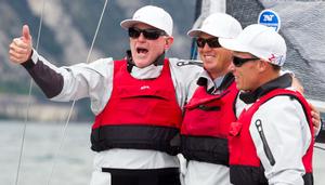 2014 Audi Melges 20 World Champions - Samba Pa Ti, From left to right: John Kilroy, Jeff Reynolds, Paul Goodison photo copyright Stefano Gattini/ Studio Borlenghi http://www.carloborlenghi.com taken at  and featuring the  class