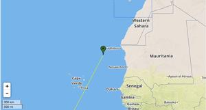 0940 UTC, Leg 1, day 6, position of Abu Dhabi relative the the African geography photo copyright PredictWind http://www.predictwind.com taken at  and featuring the  class