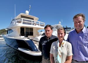 The Pantaenius team continues to grow. Here are Jamie MacPhail, Michelle Rathgeb and Adam Brown. photo copyright  John Curnow taken at  and featuring the  class