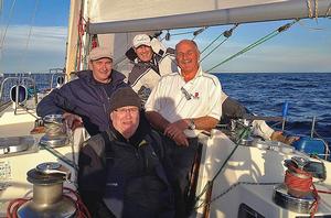In front is Bill Colman, then LtoR are Evan Higgins, Chris Mandalov and Michael Phillips - the crew of Poppy delivering her to Magnetic Island Race Week. photo copyright Michael Phillips taken at  and featuring the  class