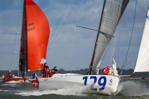 Retiring into Harwich - Ned Collier Wakefield's Class 40, Concise 8 at the start - 2014 Sevenstar Round Britain and Ireland Race photo copyright Paul Wyeth / www.pwpictures.com http://www.pwpictures.com taken at  and featuring the  class