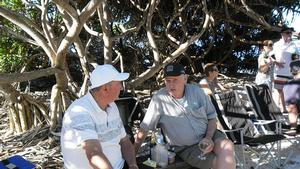 Sharing tales of the trip - Riviera owners gather for a special lunch on the beach. photo copyright Riviera . http://www.riviera.com.au taken at  and featuring the  class