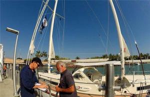 Silvano from Festina Lente ready for hull treatment - 2014 World ARC photo copyright World ARC - http://www.worldcruising.com/arc/ taken at  and featuring the  class