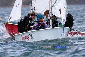 Cadets close racing - International Cadet World Championship 2014 photo copyright Mike Rice - Fotoboat taken at  and featuring the  class