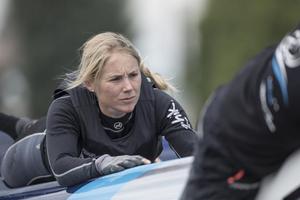 Extreme Sailing Series 2014, Act 4 - St Petersburg. The Wave, Muscat tactician Sarah Ayton (GBR) photo copyright Lloyd Images taken at  and featuring the  class