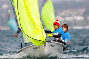 Fin Armstrong and Dan Armstrong,Feva,GBR 4890 - 2014 RYA Zone and Home Countries Championships at WPNSA photo copyright  Paul Wyeth / RYA http://www.rya.org.uk taken at  and featuring the  class