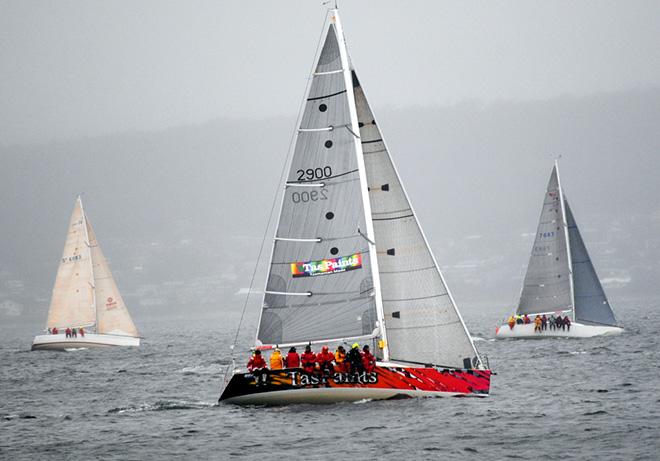 TasPaints got an excellent start in the Betsey Island Race and won the PHS category of Group A. © Peter Campbell