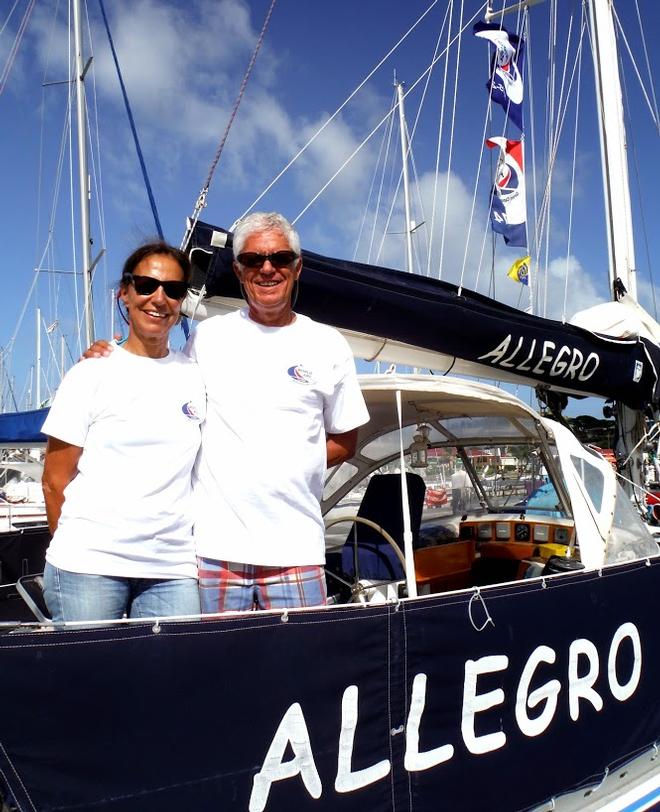 World ARC 2015 - Crew photo of Luiz and Manuela Adao on Allegro. © World Cruising Club http://www.worldcruising.com