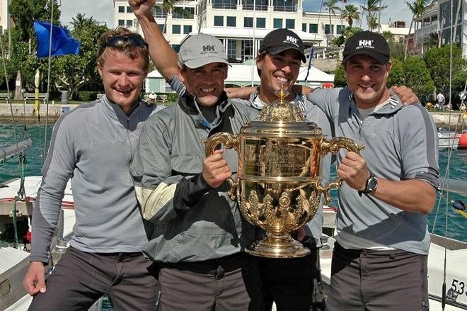 Russell Coutts winning the King Edward VII Gold Cup in Bermuda back in 2004 - 2014 Alpari World Match Racing Tour.  © RBYC