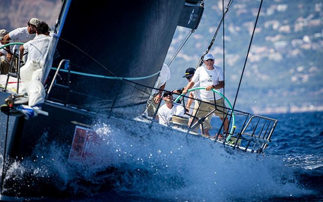 Hap Fauth at the helm of Bella Mente during the Copa del Rey MAPFRE 2014 in Palma de Mallorca ©  Jesus Renedo http://www.sailingstock.com