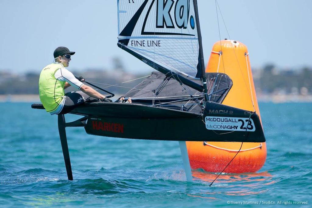 Peter Burling extended his series lead on Day 3 - 2015 Moth World Championships, Sorrento, Melbourne © Thierry Martinez/International Moth Class http://www.moth-sailing.org