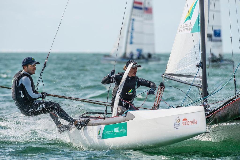 Nacra 17 (AUS) - Day 4, ISAF World Cup, Miami © Walter Cooper /US Sailing http://ussailing.org/