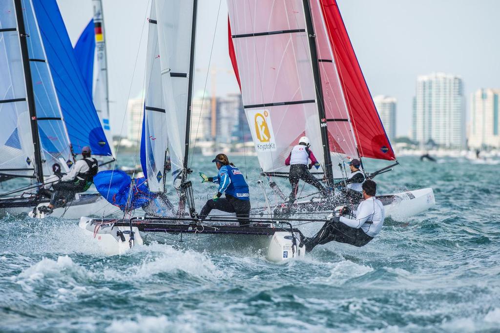 Nacra 17- Day 4, ISAF World Cup, Miami © Walter Cooper /US Sailing http://ussailing.org/
