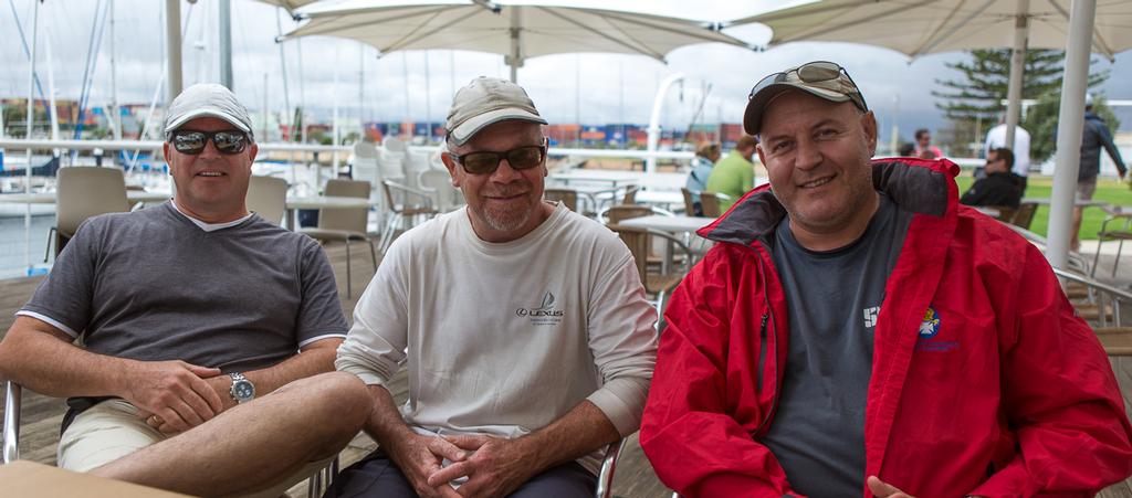 AUS608 Medium Rare Crew, Richard Hunter, Gary Dawes and skipper, Wayne Knill - Musto 2015 Etchells Australian Championship photo copyright Kylie Wilson Positive Image - copyright http://www.positiveimage.com.au/etchells taken at  and featuring the  class